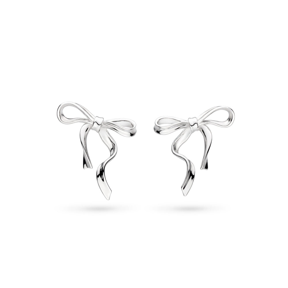 Kit Heath Serenity Ribbon Bow Dainty Stud Earrings