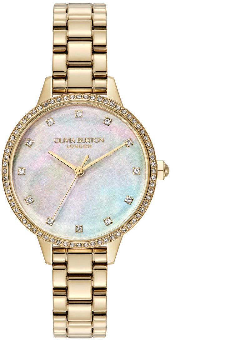 Olivia Burton Classic 34mm Captivate Mother Of Pearl & Gold Bracelet Watch