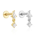 She Is Beautiful Triangle Drop Labret Stud Gold