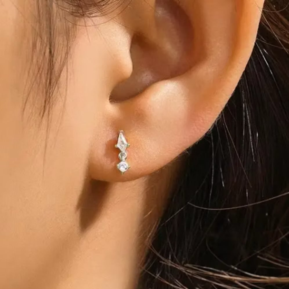 She Is Beautiful Triangle Drop Labret Stud Silver