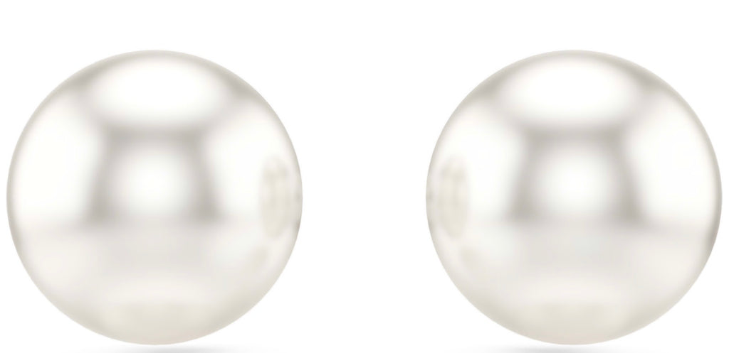 Swarovski Matrix Stud Earrings Crystal Pearl White Rhodium
