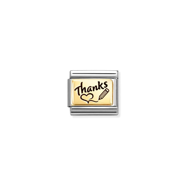 Nomination Classic Gold Thanks Charm 030166/76