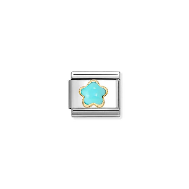 Nomination COMPOSABLE CLASSIC LINK TURQUOISE FLOWER 030522/06