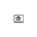 Nomination Classic Gold Purple CZ Faceted Flower Charm 030615/001