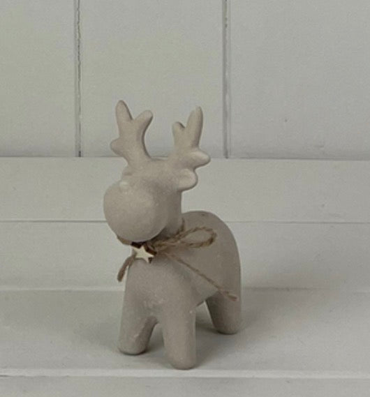 Sand Texture Effect Ceramic Reindeer Decoration