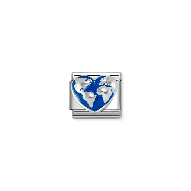 Nomination Classic Silver Heart Globe Charm 330204/45