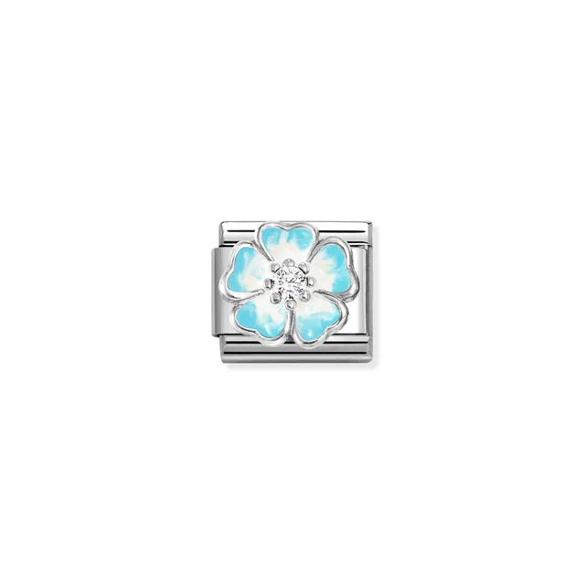 Nomination Classic Silver Blue Fade Flower Charm 330321/16