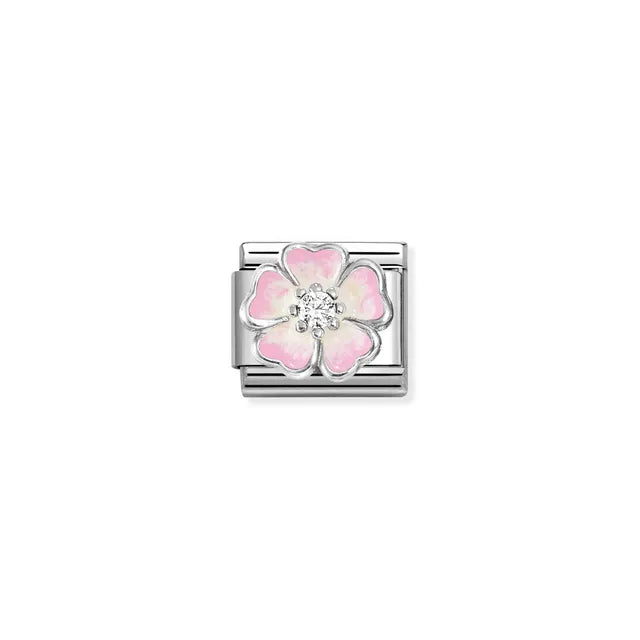 Nomination Classic Silver Pink Fade Flower Charm 330321/17
