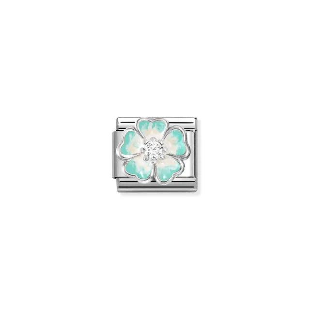Nomination Classic Silver Green Fade Flower Charm 330321/18