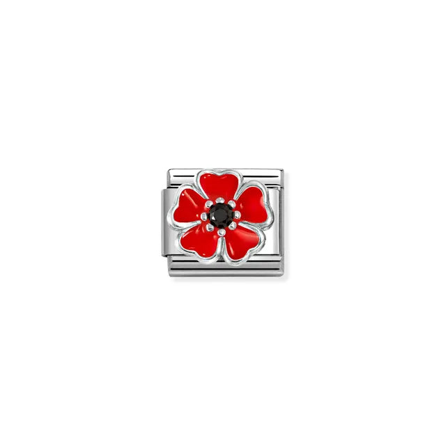 Nomination Classic COMPOSABLE CLASSIC LINK POPPY WITH BLACK STONE 330321/19
