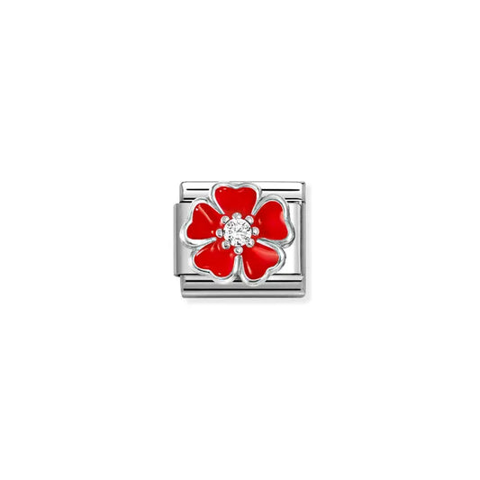 Nomination Classic Silver Red Poppy Flower Charm 330321/20
