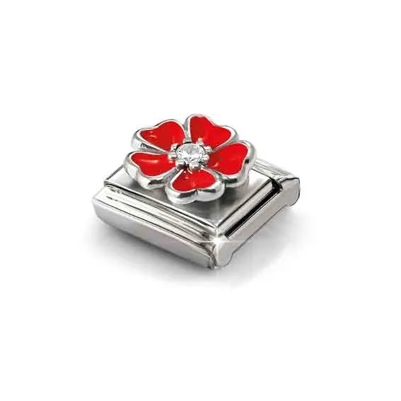 Nomination Classic Silver Red Poppy Flower Charm 330321/20