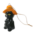 7cm Ceramic black cat hanging decoration