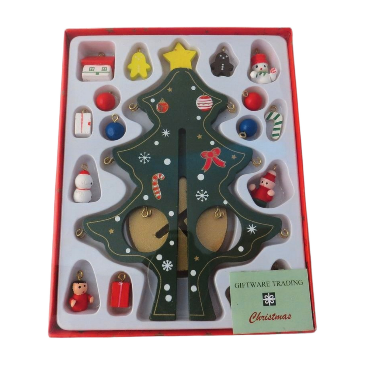 18cm Build Your Own mini wooden tree with 16 decorations