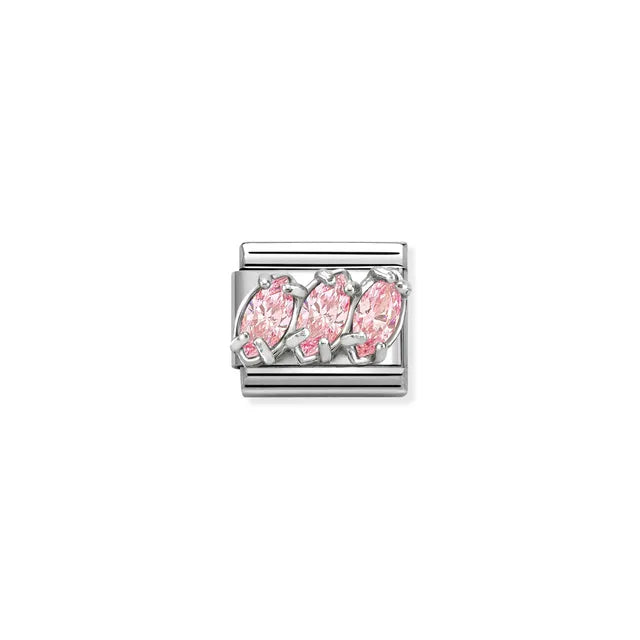 Nomination Classic Silver Pink CZ Trilogy Charm 330329/21
