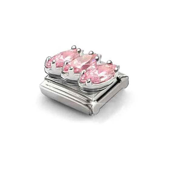 Nomination Classic Silver Pink CZ Trilogy Charm 330329/21
