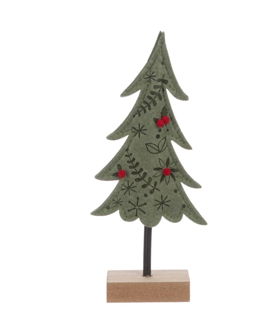 Floralsilk Felt Tree On Wooden Base 26cm