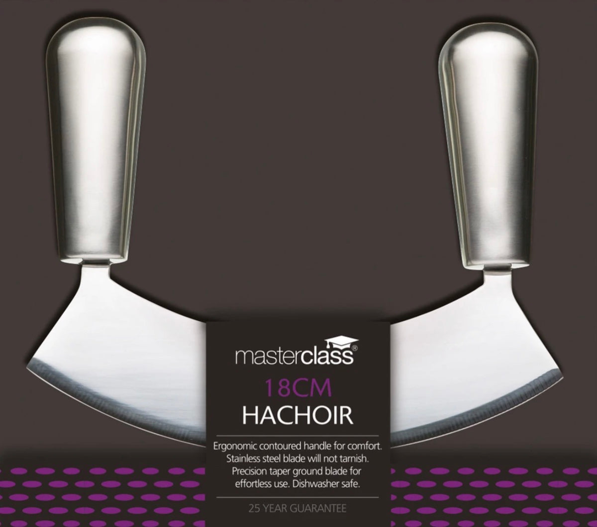 MasterClass Acero Stainless Steel 18cm (7") Single Bladed Hachoir