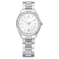 Swarovski Matrix Date Watch Swiss Made Metal Bracelet Silver Tone Stainless Steel
