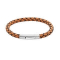 Men’s Unique & Co Waxy Tan Leather Bracelet With Matte/ Polished Clasp 21cm