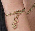 Olivia Burton Classic Lock Heart Gold Plated Toggle Bracelet