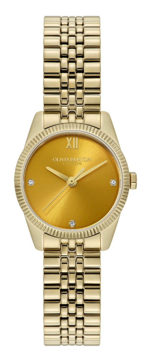 Olivia Burton Sports Luxe 25mm Highbury Golden Hour & Gold Bracelet Watch