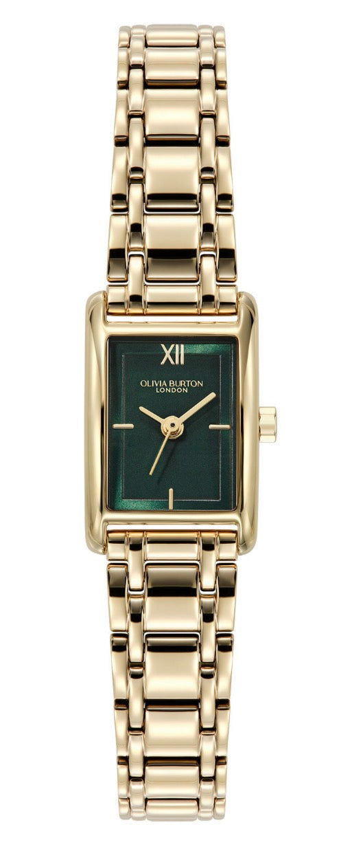 Olivia Burton Classic 16mm Mini Grove Forest Green & Gold Bracelet Watch