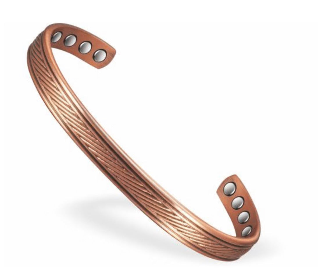Byzantium Magnetic Copper Bracelet with 8 magnets with delicate Geometric Design