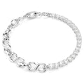 Swarovski Matrix Chain Bracelet Round Cut White Rhodium Plated
