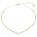 Swarovski Mesmera V Shape Necklace Mixed Cuts White 18K Gold Finish