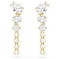 Swarovski Mesmera Drop Earrings Mixed Cuts White 18K Gold Finish