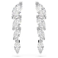 Swarovski Mesmera Silver Drop Earrings Marquise Cut White Rhodium Plated