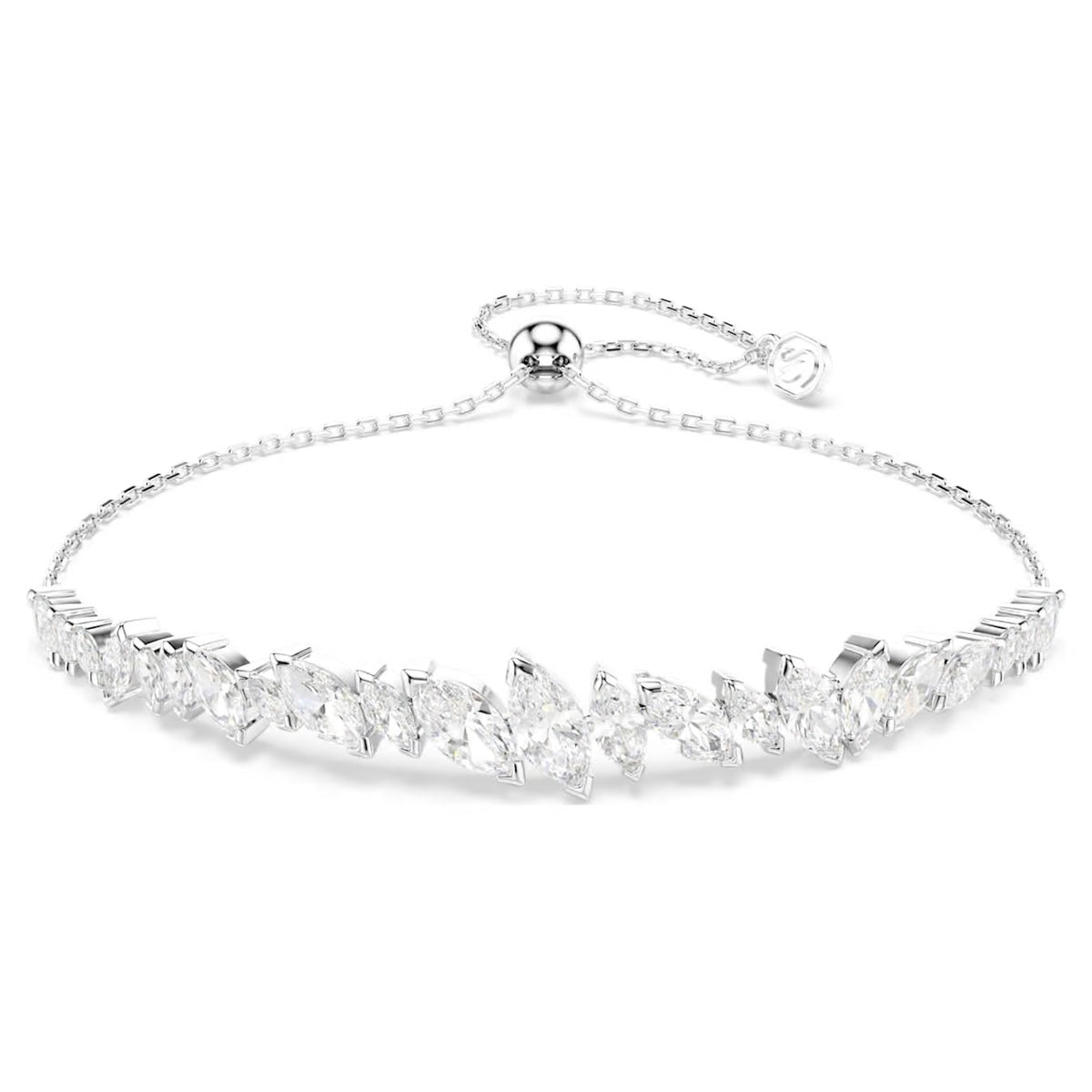 Swarovski Mesmera Marquise Cut Frontal White Bracelet Rhodium Plated