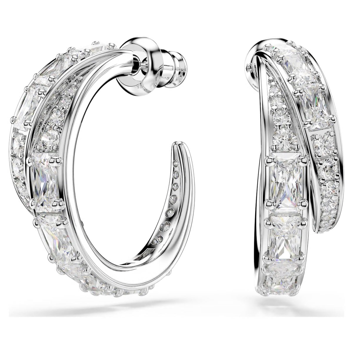 Swarovski Vienna Hoop Earrings Mixed Cuts White