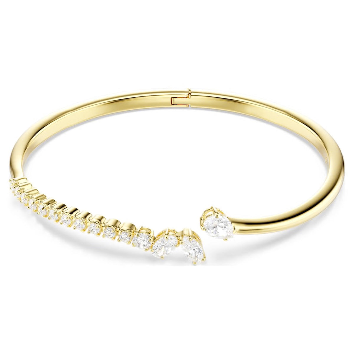 Swarovski Mesmera Open Bangle Mixed Cuts White 18K Gold Finish