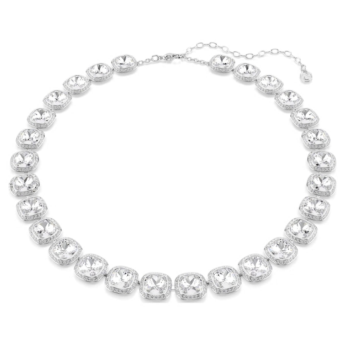 Swarovski Una All Round Cushion Cut Necklace White Rhodium Plated