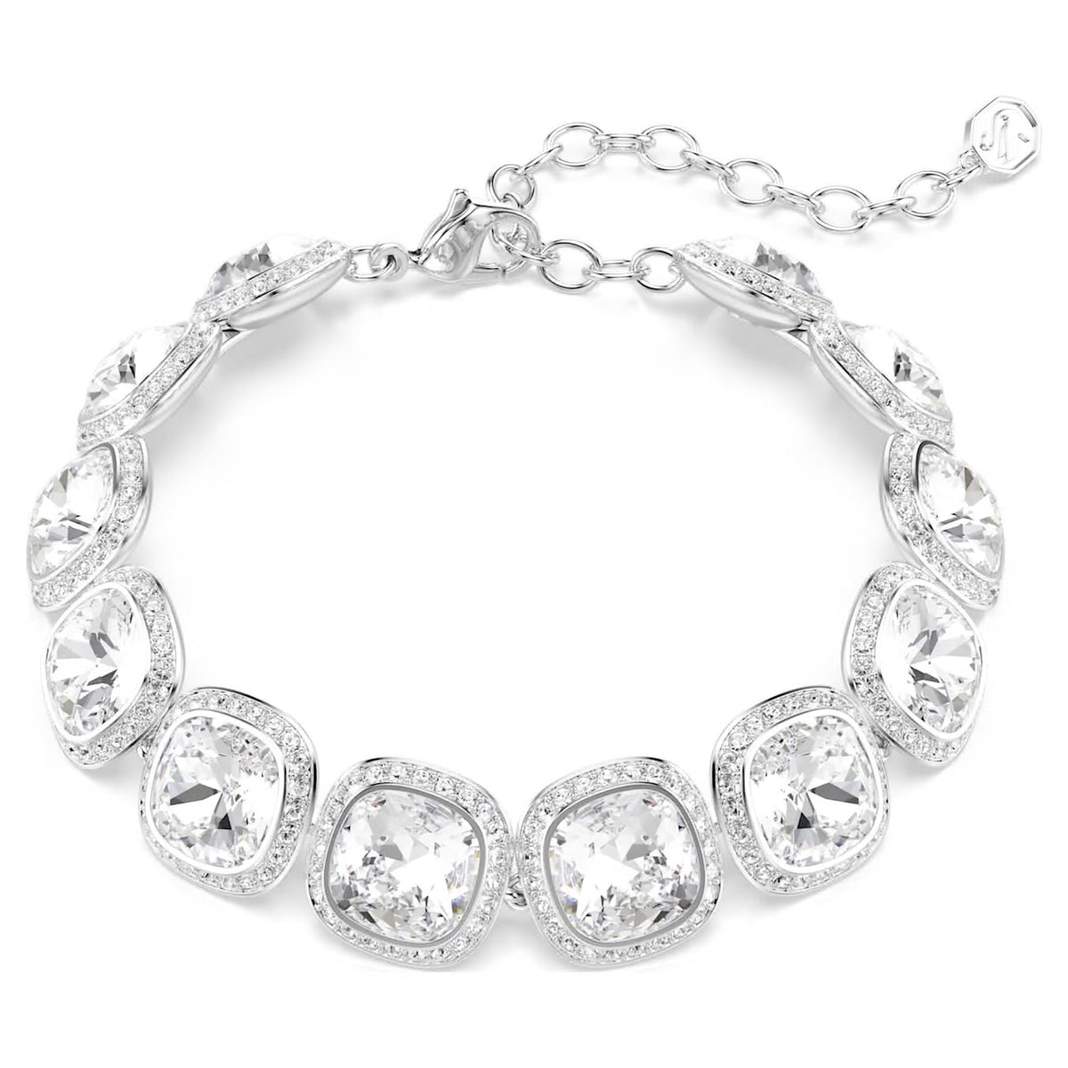 Swarovski Una Cushion Cut Bracelet White Rhodium Plated