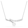 Swarovski Matrix Necklace Round Cut White Rhodium Plated