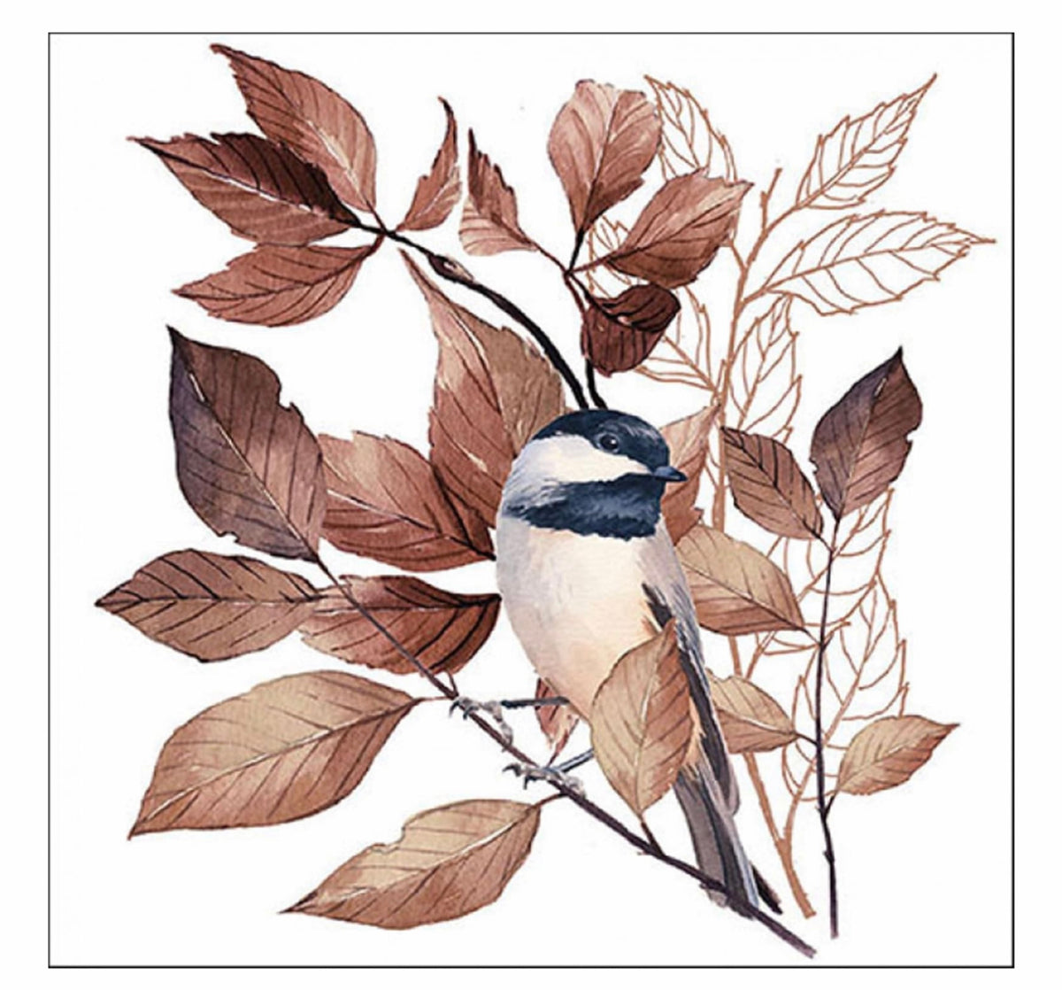 Ambiente Paper Napkins Lively Chickadee White