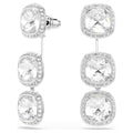 Swarovski Angelic Una Versatile Cushion Cut Drop Earrings White Rhodium Plated