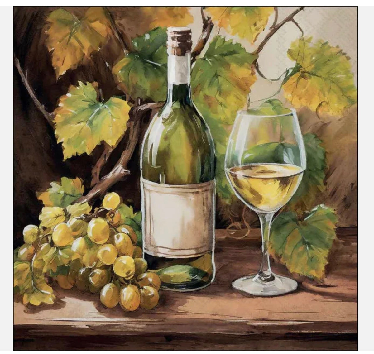 Ambiente Paper Napkins Wine And Grapes