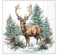 Ambiente Christmas Paper Napkin Winter Stag White