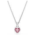Swarovski Chroma Heart Pendent Mixed Cuts Pink Rhodium Plated