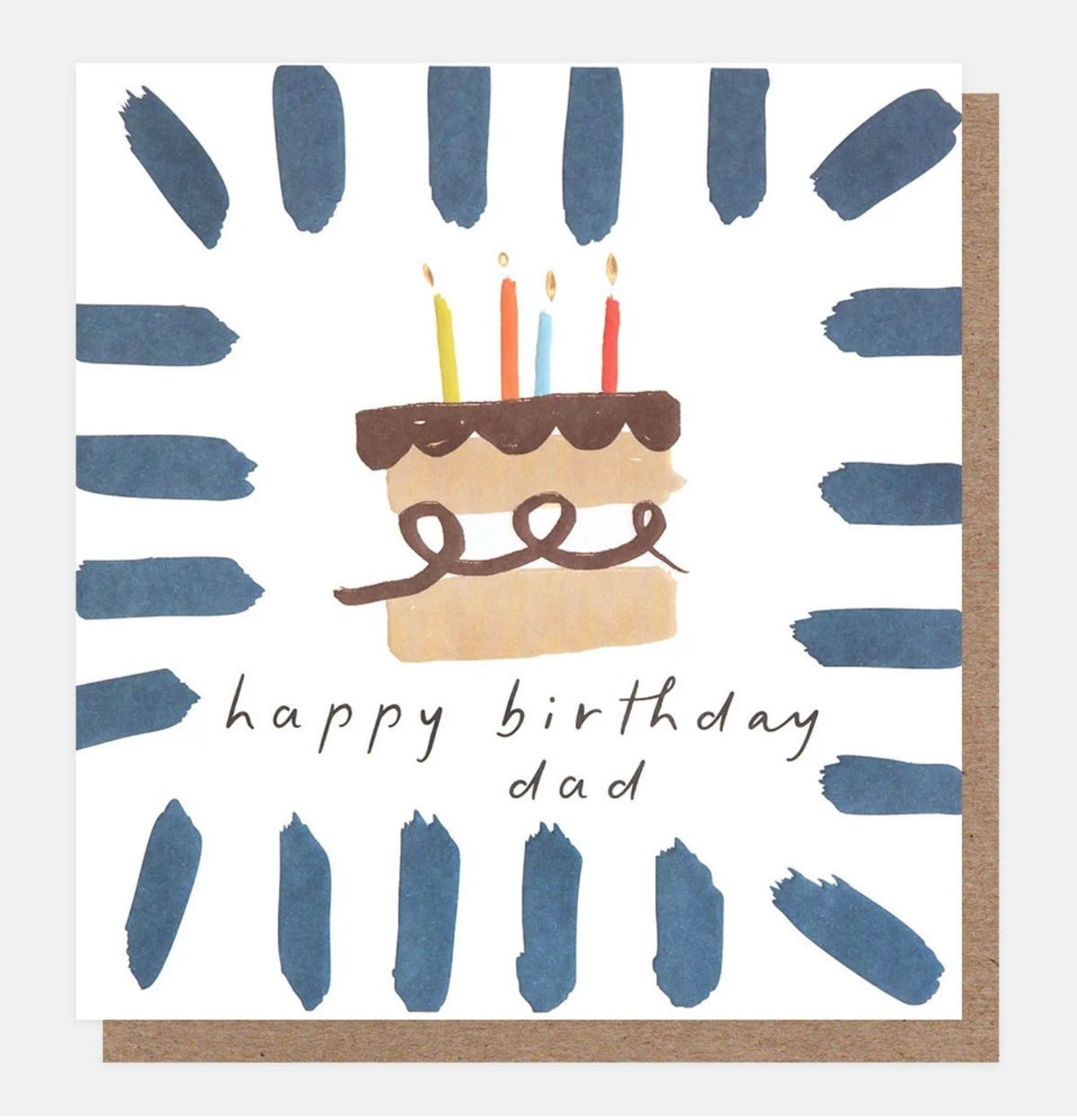 Caroline Gardner Happy Birthday Dad Cake with Brush Border Card