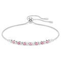Swarovski Matrix Bracelet Round Cuts Pink Rhodium Plated
