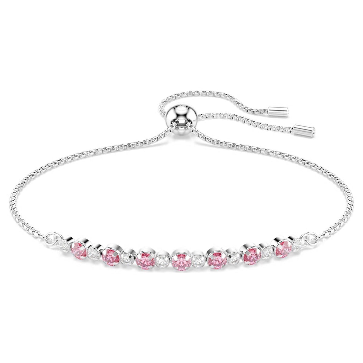 Swarovski Matrix Bracelet Round Cuts Pink Rhodium Plated