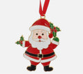 Christmas Treasures Santa Claus Holly Enamel Hanging Decoration