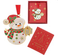 Christmas Treasures Snowman Scarf Enamel Hanging Ornament