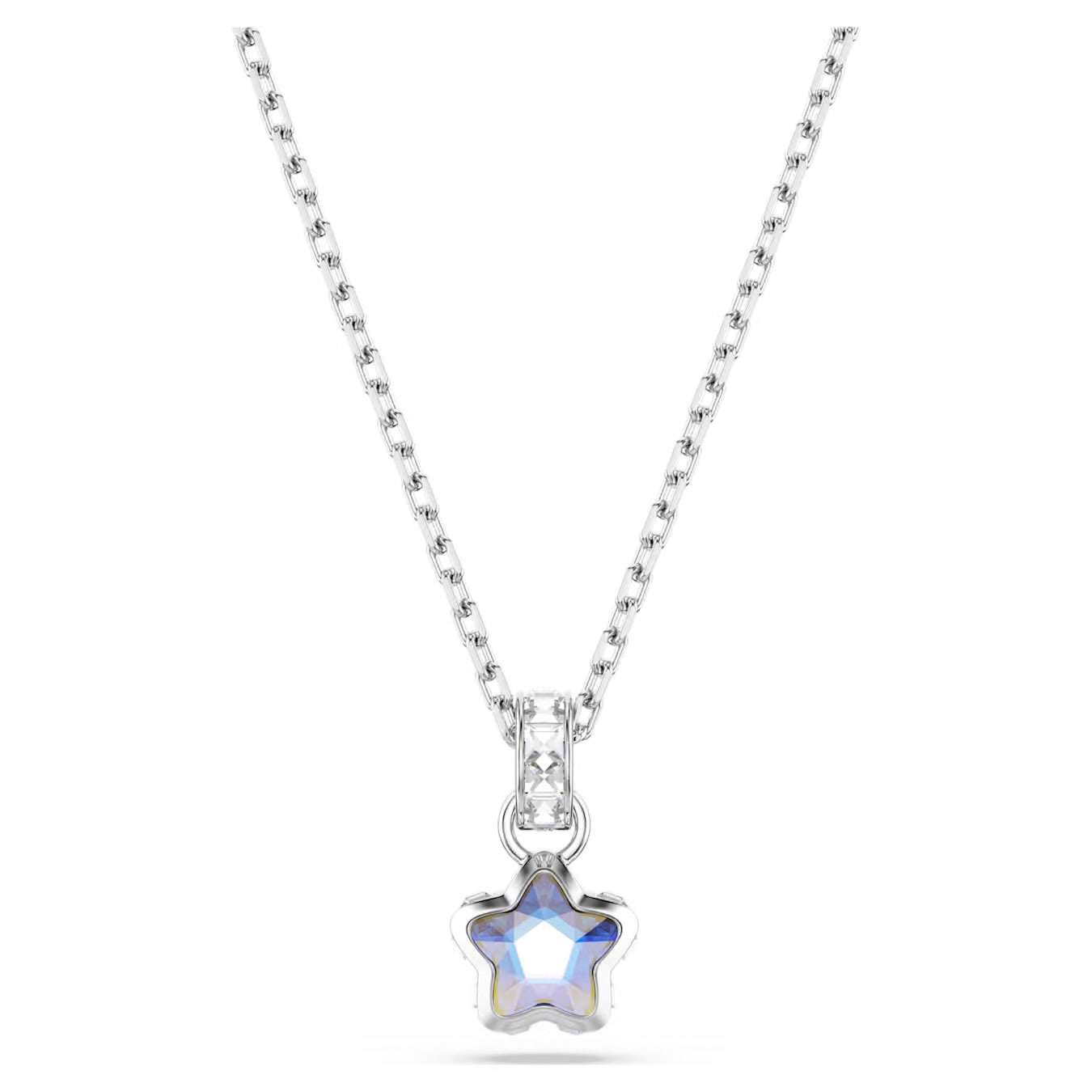 Swarovski Chrome Pendent Mixed Cuts Star White Rhodium Plated