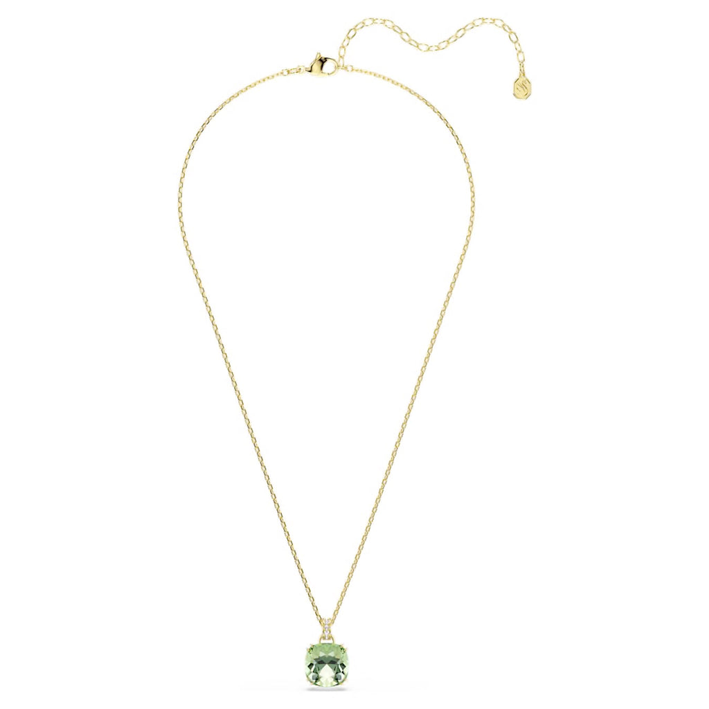 Swarovski Millenia Pendent Cushion Cut Green 18K Gold Finish